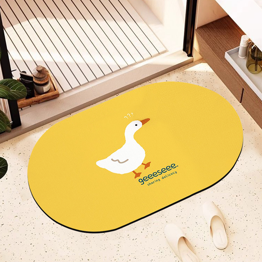 Soft diatomaceous earth water-absorbing non-slip floor mat with color printing, , large