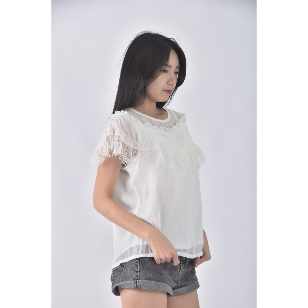 (XL) rara韓牌質感圓領白色短袖上衣二手衣, , large