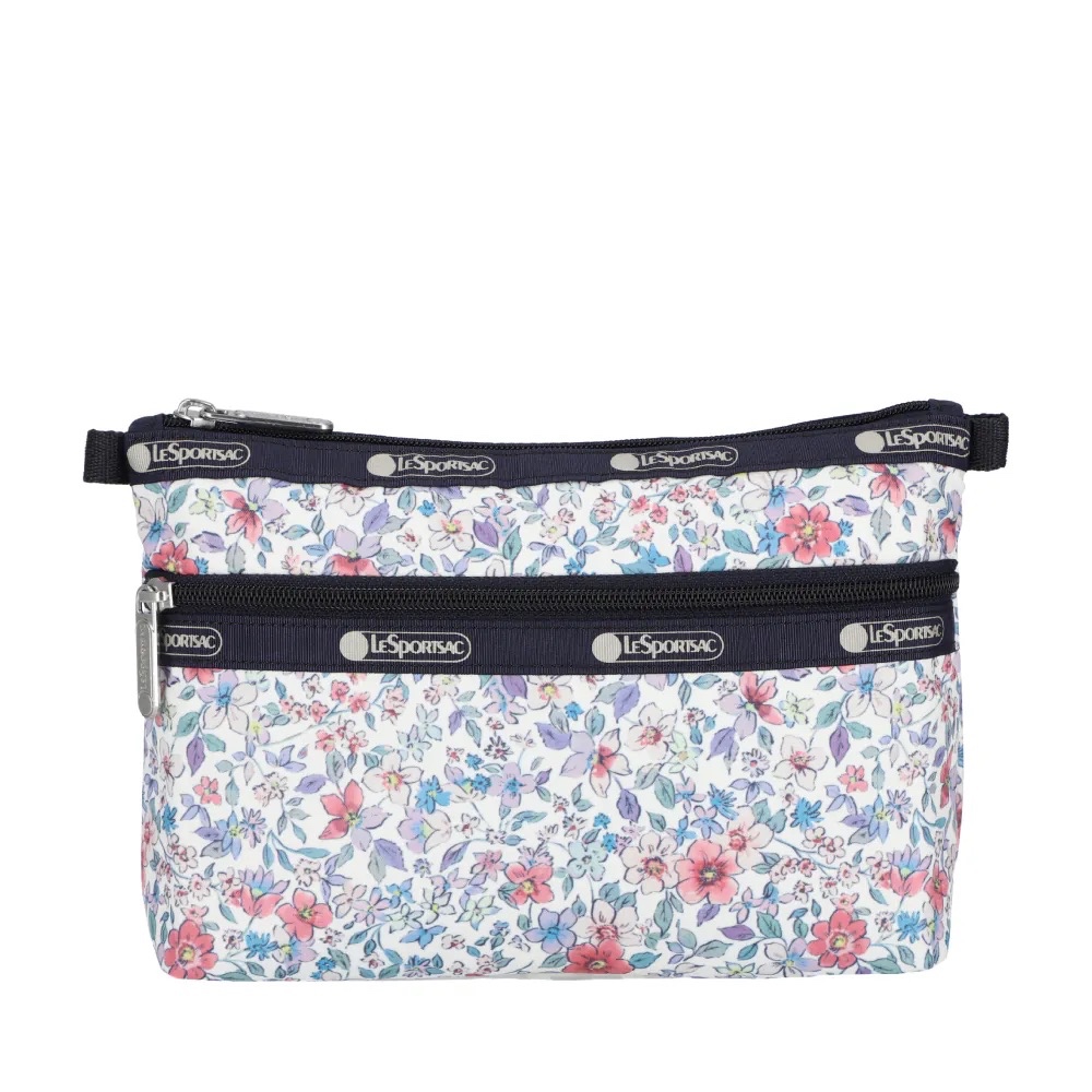 LeSportsac COSMETIC CLUTCH 雙層拉鍊化妝包 - 織錦花語, , large