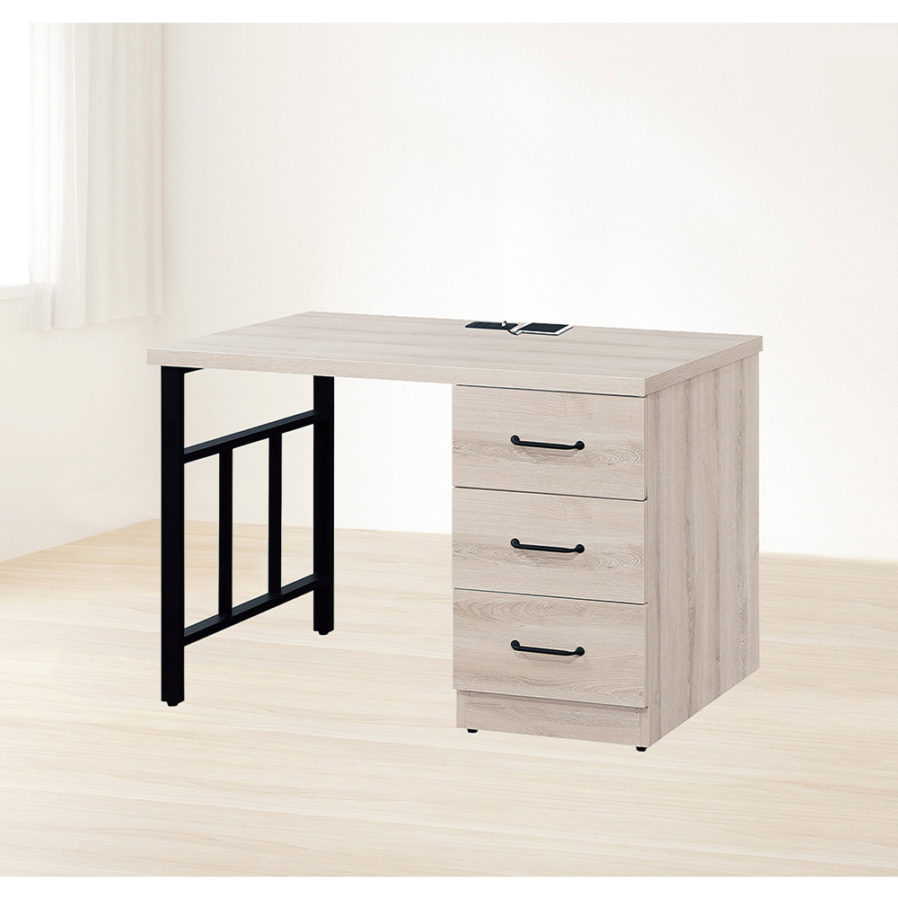 【唯熙傢俱】艾妲橡木白4尺書桌, , large