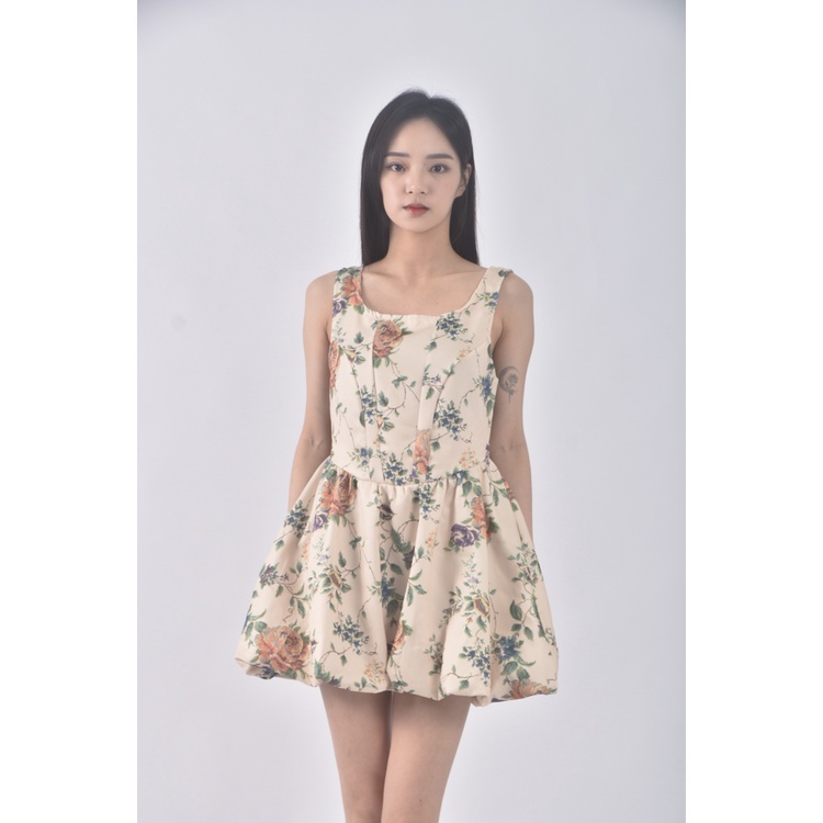 (S) fashion碎花黃色洋裝二手衣, , large