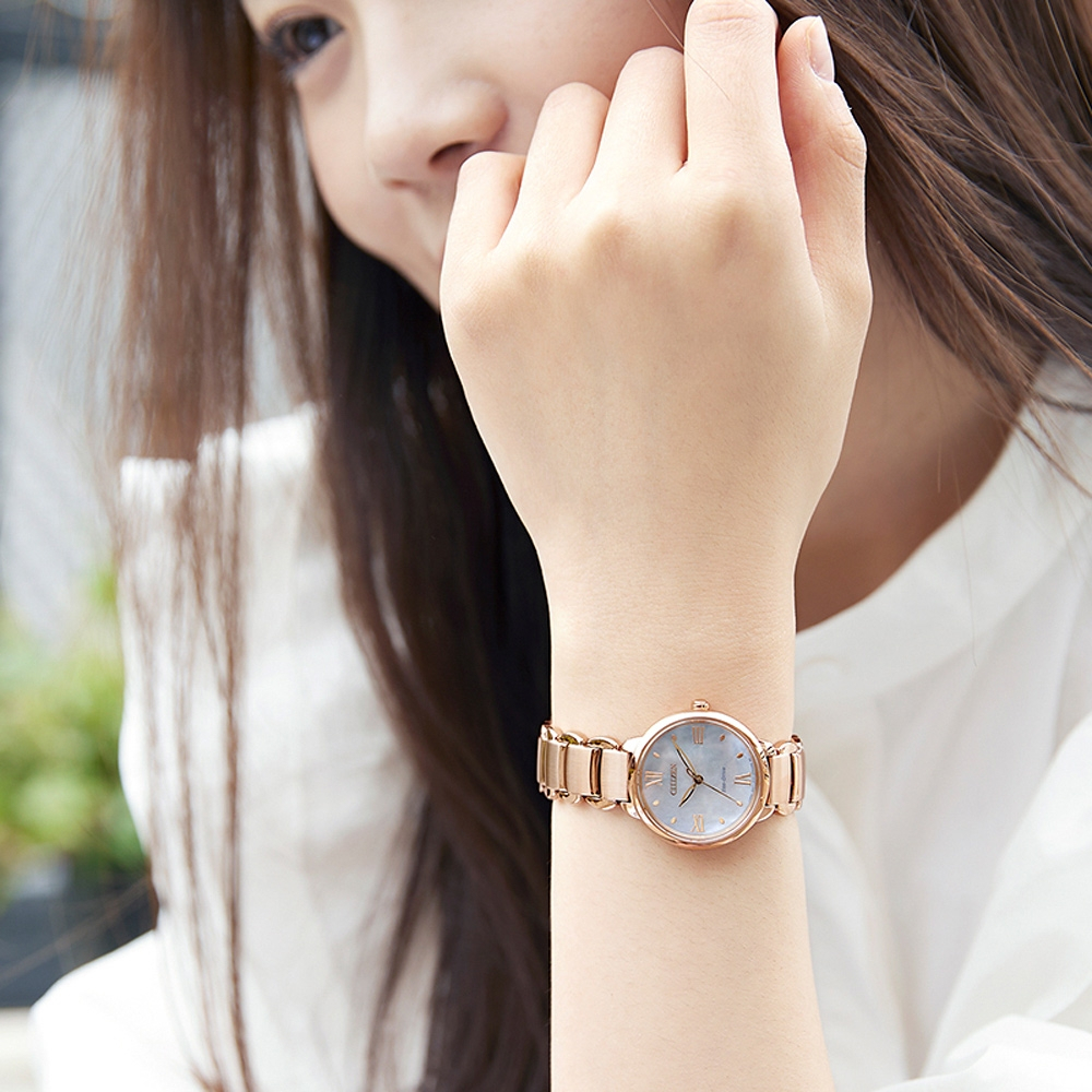 CITIZEN 星辰 聖誕節推薦錶 L系列 光動能大三針女錶 EM0928-84D, , large