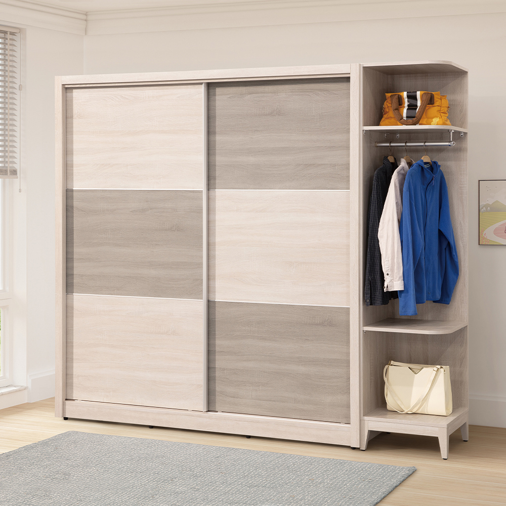 【唯熙傢俱】海瑟薇雙色6x7尺滑門衣櫃, , large