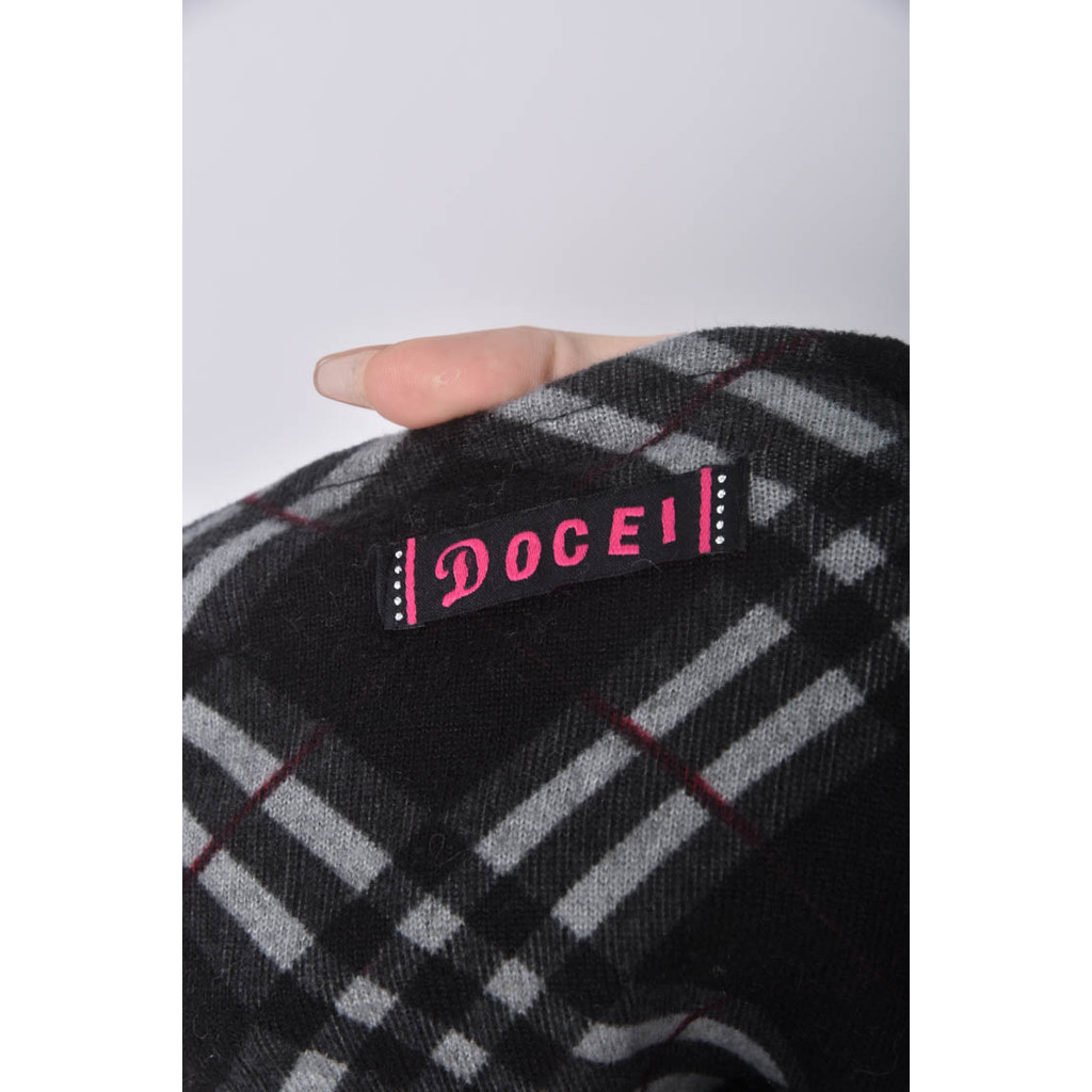(S) docei格紋黑色上衣二手衣, , large