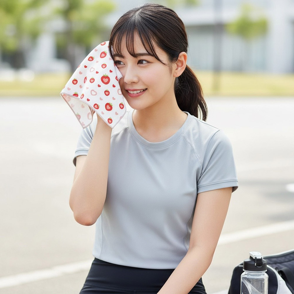 [瑪莎利亞]　日本製【濱文漾】純棉手帕/方巾－草莓甜心（3入組）, , large