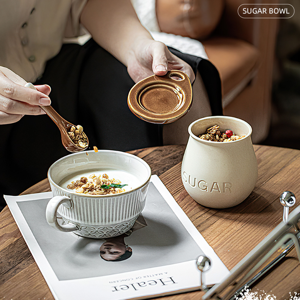 【上手家居】陶瓷糖罐 SUGAR 米白(調味料罐/陶瓷調味罐/鹽巴罐/鹽罐/調味盒), , large