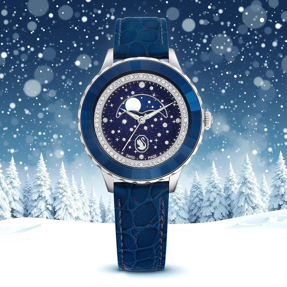 SWAROVSKI 施華洛世奇 Octea Moon 55週年紀念 繁星月相手錶 女錶-37mm 送禮 5677494, , large