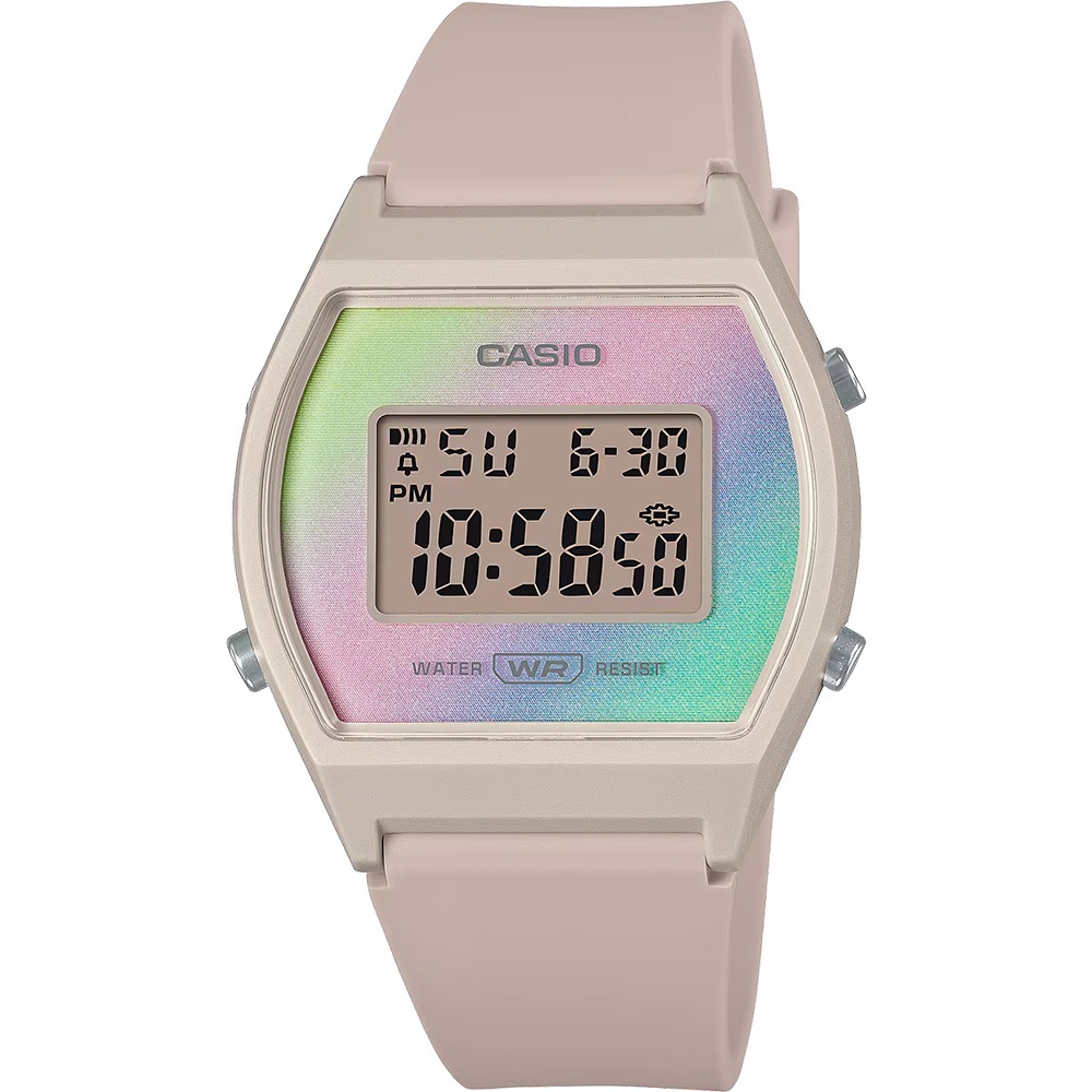 CASIO 卡西歐 奶茶色 粉彩漸層電子錶 女錶 LW-205H-4A, , large