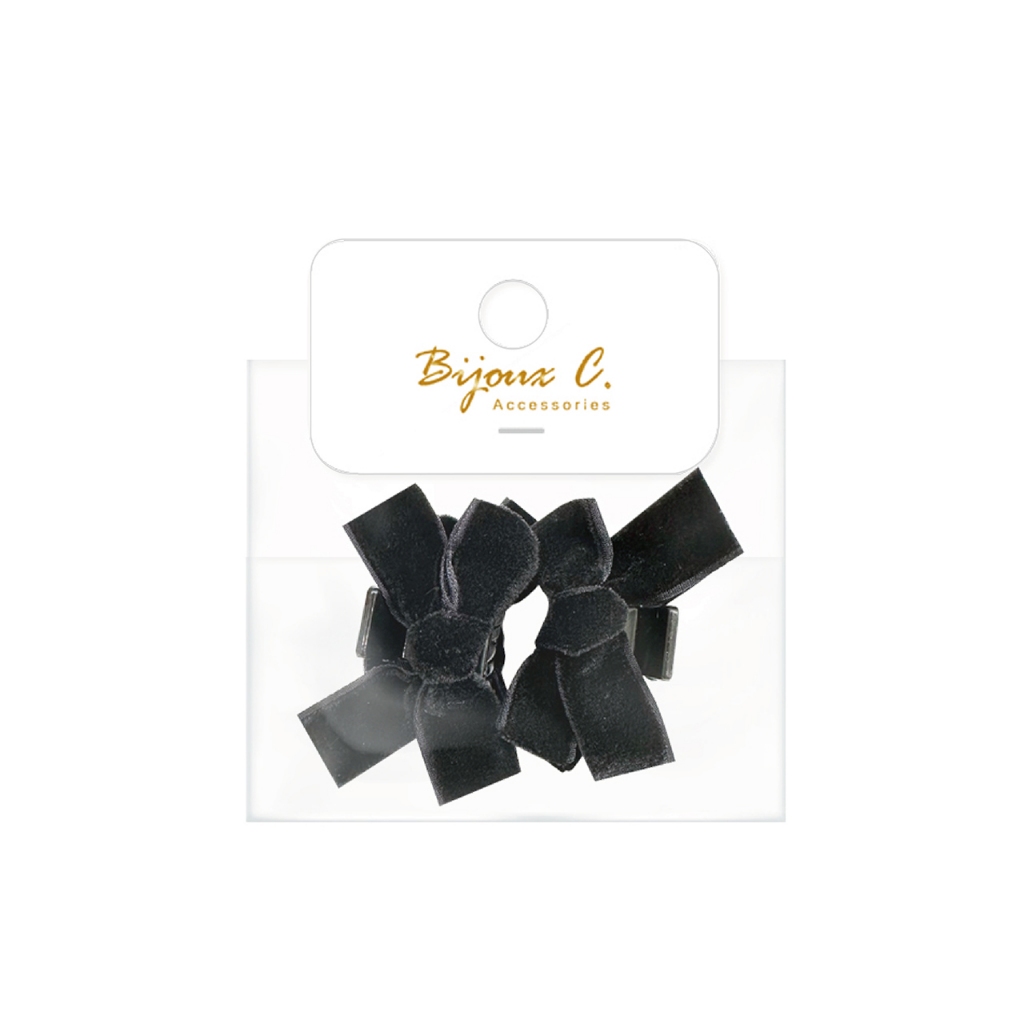 Bijoux C. 兒童蝴蝶結抓夾 2入組 黑色 (G50450), , large