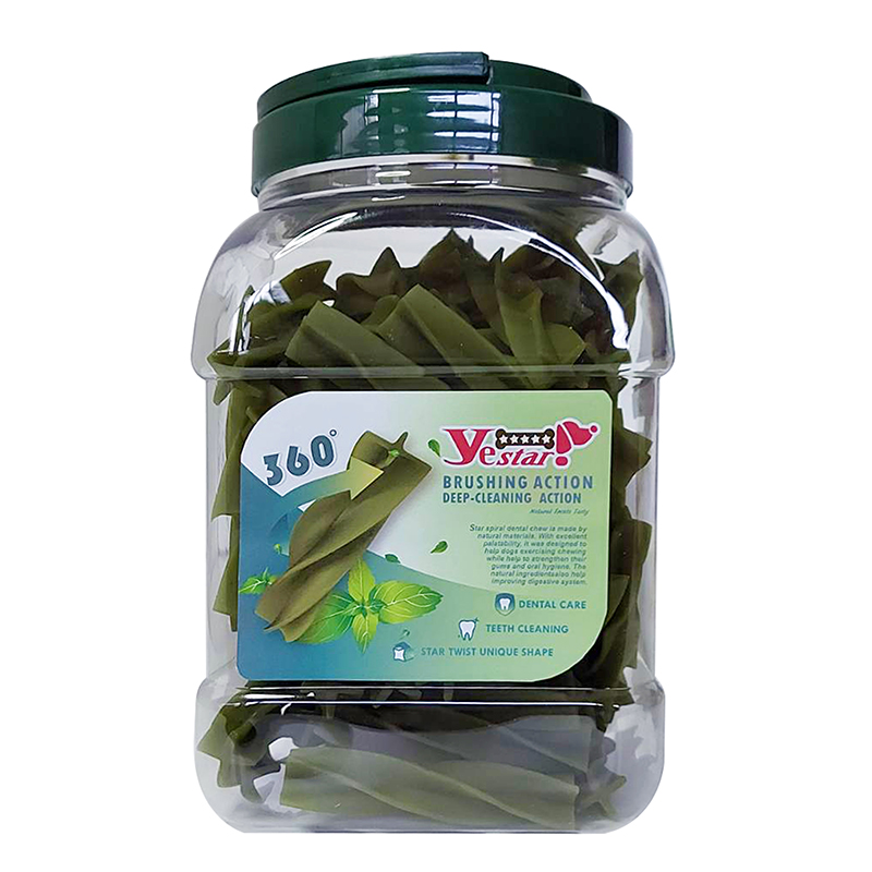 YS超彈軟Q四星螺旋潔牙棒-草本M桶裝, , large
