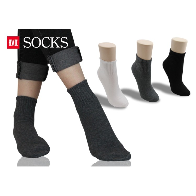 【BVD】1/2中性休閒襪<漂白>B221 短襪 女襪, 漂白,22-25CM, large