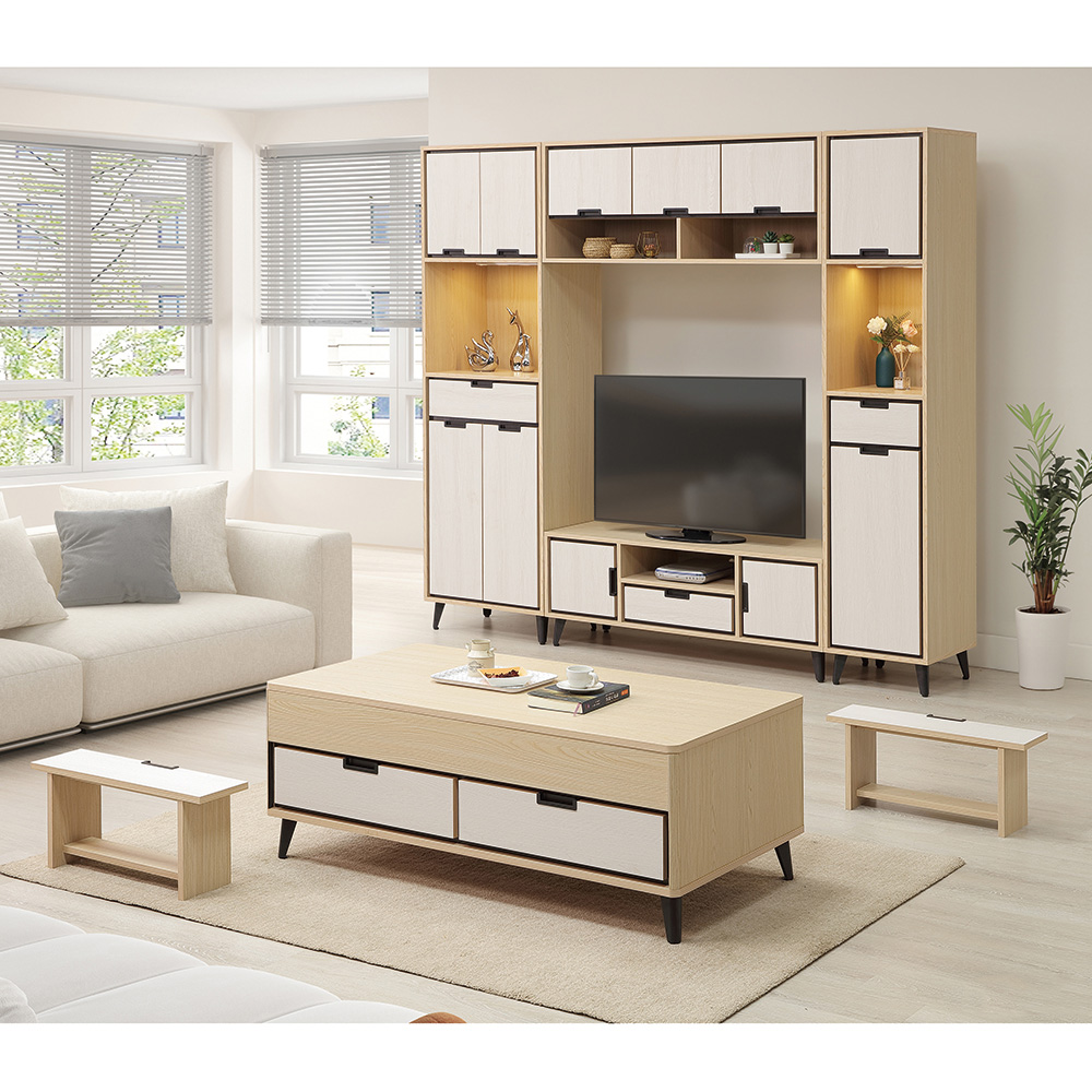 【唯熙傢俱】雷莎原木雙色7.3尺電視櫃, , large