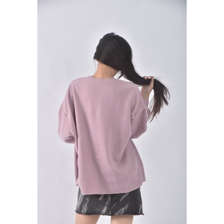 (XL) 落肩粉色長袖上衣二手衣, , large