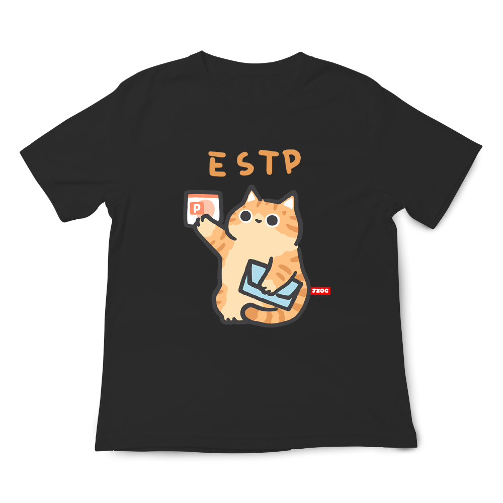 MBTI貓咪 ESTP-企業家 印花短袖, , large