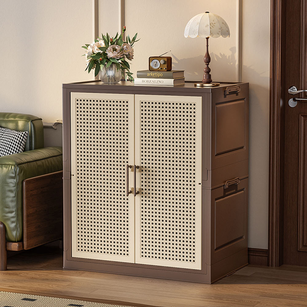 【AOTTO】65面寬中古藤編可調節收納鞋櫃(AC-218), , large