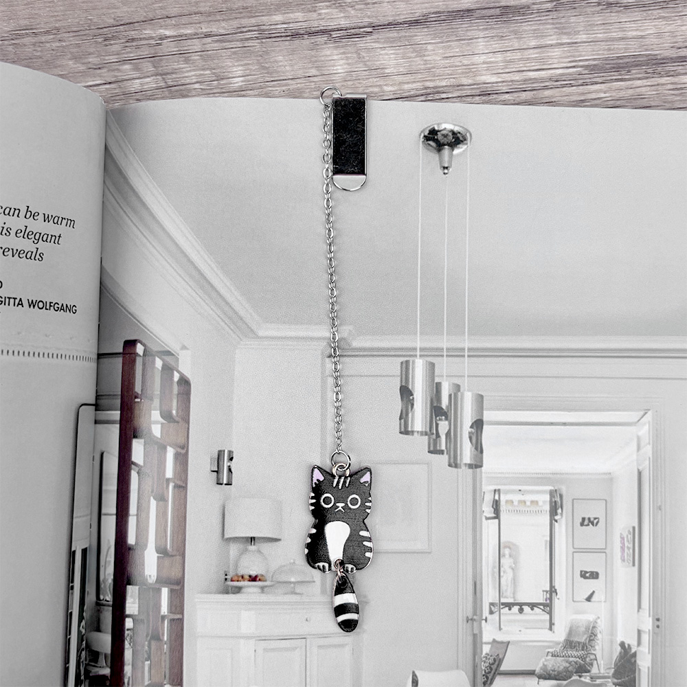 Cat Pendant Chain Bookmark, , large