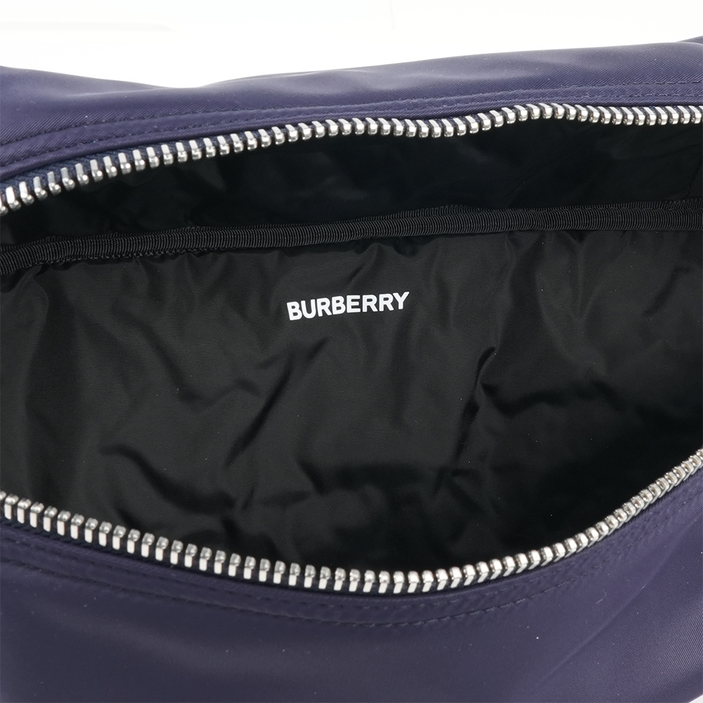 BURBERRY Talbot 白色方形標誌尼龍帆布腰包/胸口包(海軍藍), , large