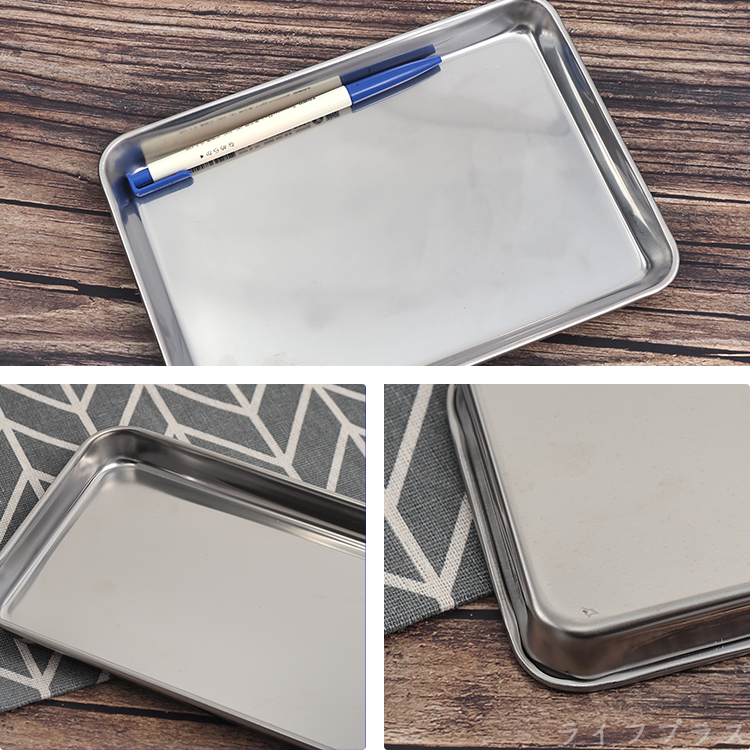 日本製ECHO不鏽鋼角型料理盤-M-3入, , large