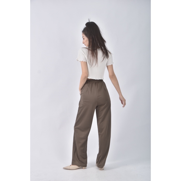 (S) 【安于晴Charlene私服】高腰質感西裝收腰棕色長褲二手衣, , large