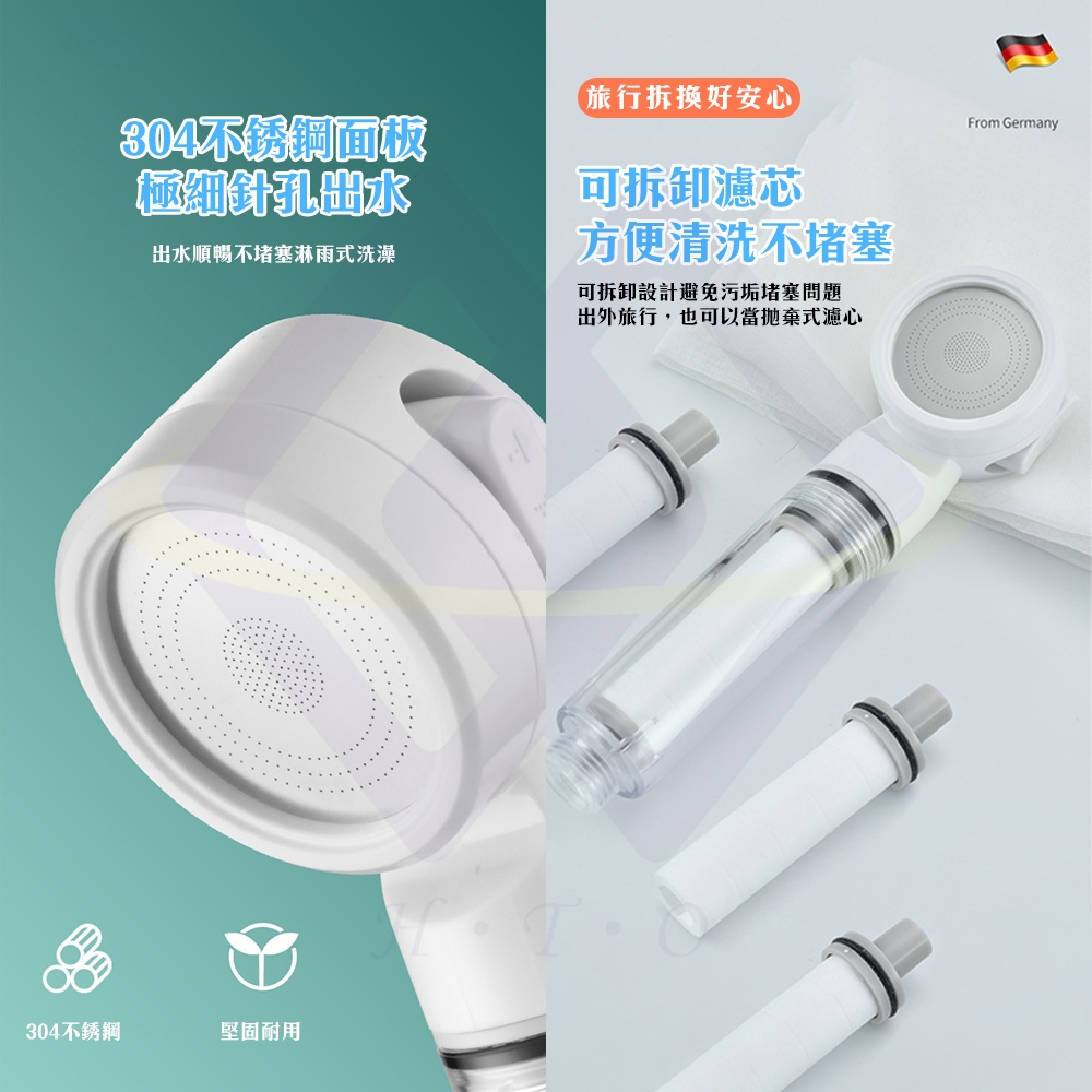 【禾統】旅用增壓蓮蓬頭／旅行蓮蓬頭過濾組(附贈4濾心+防水包)／組(過濾花灑 過濾蓮蓬頭 增壓 減壓 淋浴蓮蓬頭 加壓蓮蓬頭 三檔出水), , large