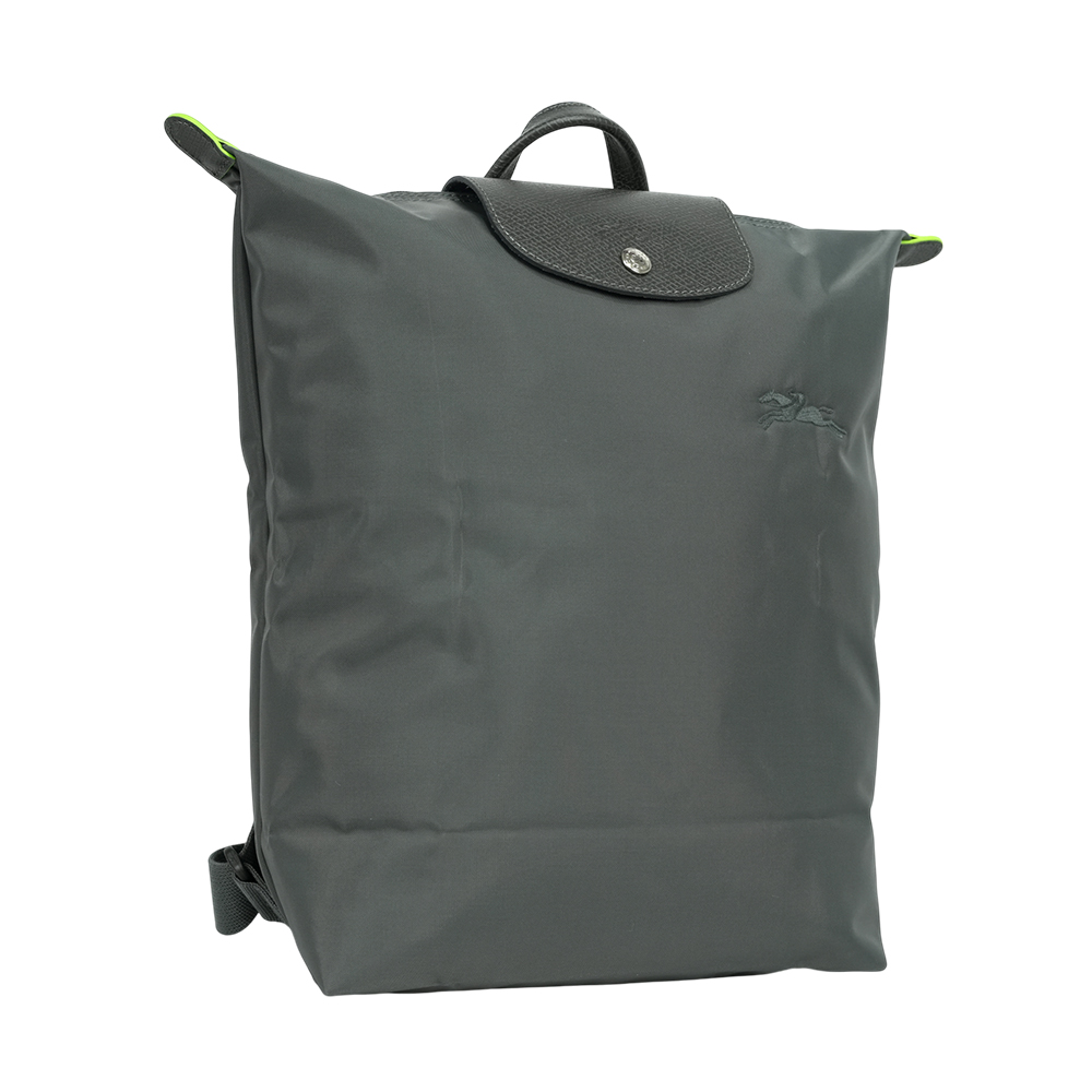 LONGCHAMP Le Pliage M 再生帆布中型折疊後背包/石墨灰, , large