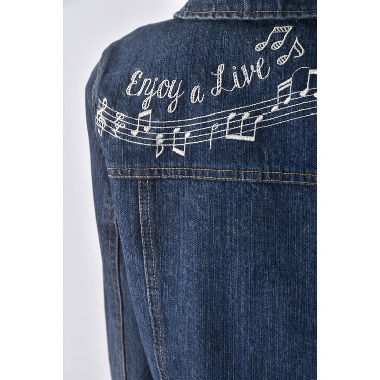 (M) 【房業涵私服】liz lisa丹寧牛仔音符刺繡藍色外套二手衣, , large