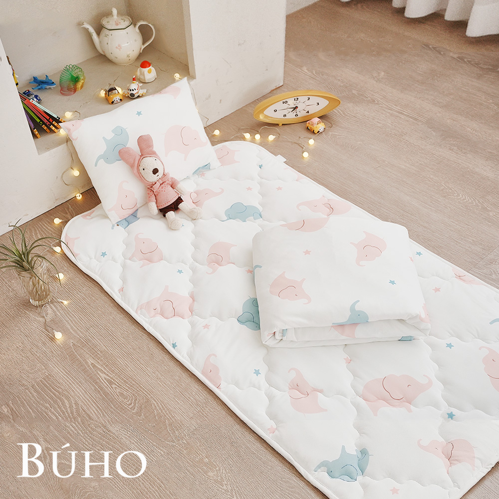BUHO "Spring Warmth" Ice Yarn Cool Children's Sleeping Pad Three-piece Set (Quilted Sleeping Pad + Cool Quilt + Children's Pillow) SGS Non-toxic x Cool Dual Certification, , large