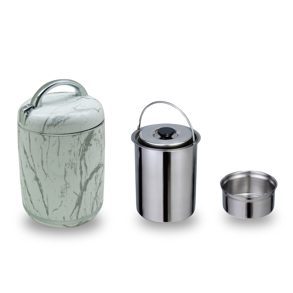 【GOLDEN FIRE 火牌】燜燒鍋 花色 系列-白銀色3.0L-IH爐可用鍋(燜燒鍋 保溫 保冷 手提 不鏽鋼 台灣製造)