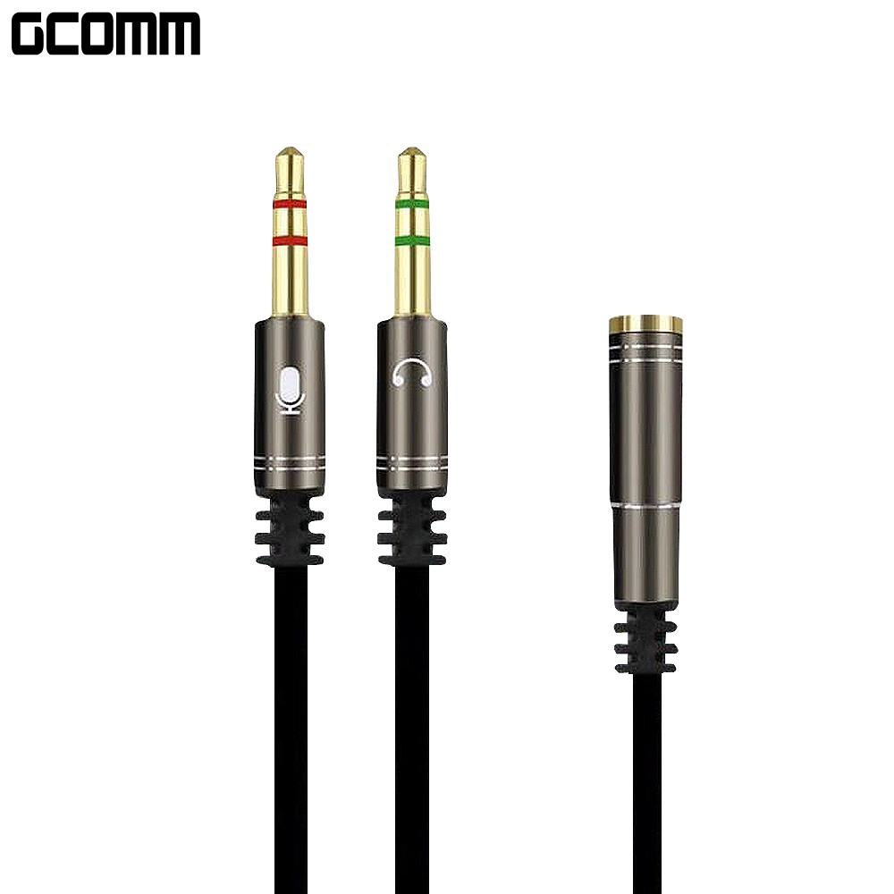 GCOMM 3.5mm鋁合金 2公轉1母 耳機麥克風 音源轉接線, , large