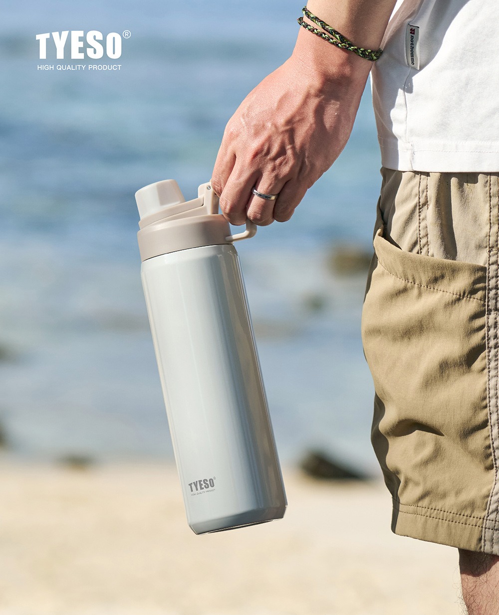 【H&R安室家】TYESO泰碩 304不鏽鋼提把保溫瓶900ml(H57), , large