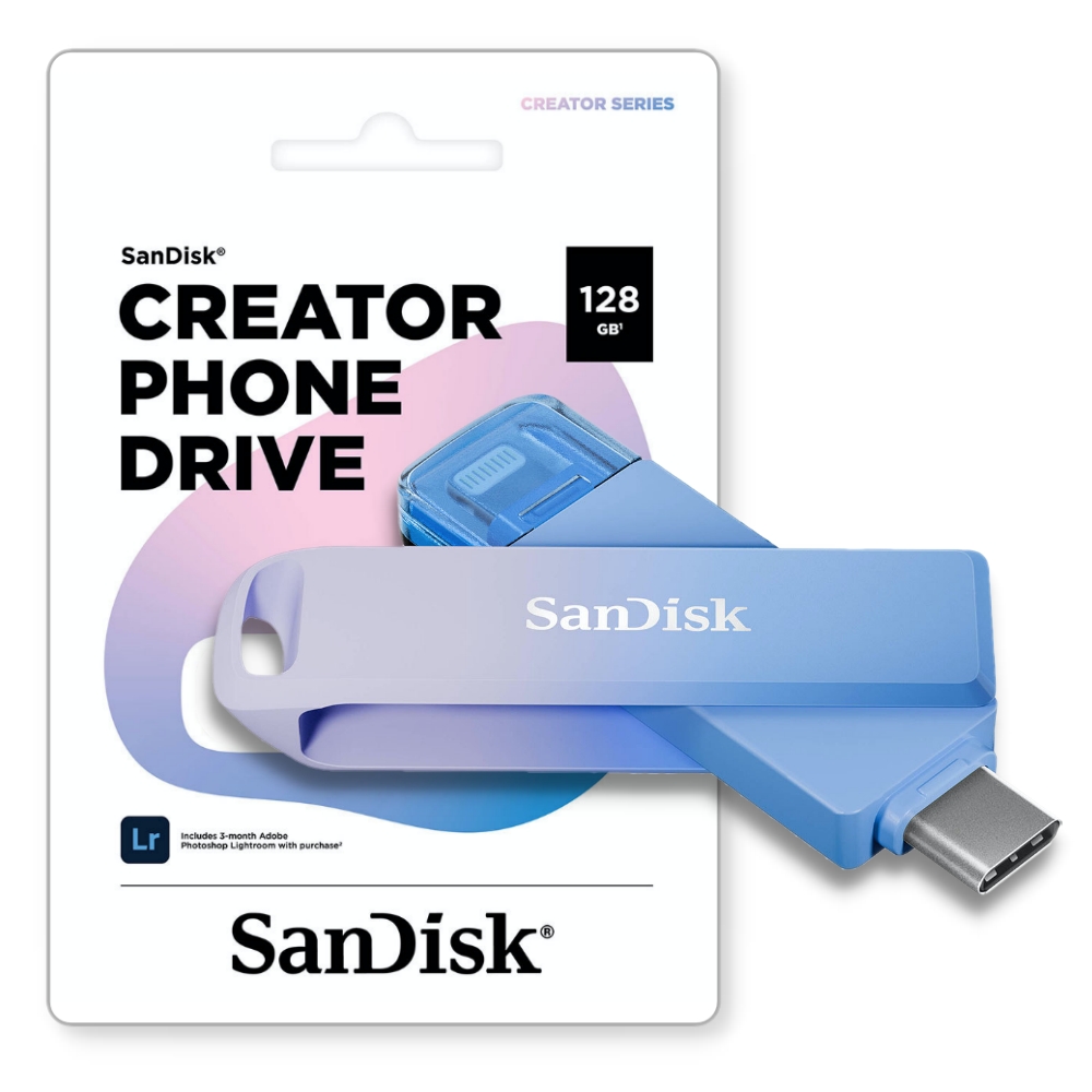 【SanDisk】Creator Phone Drive 128G 旋轉 OTG USB 3.2 蘋果 Type-C 隨身碟, , large