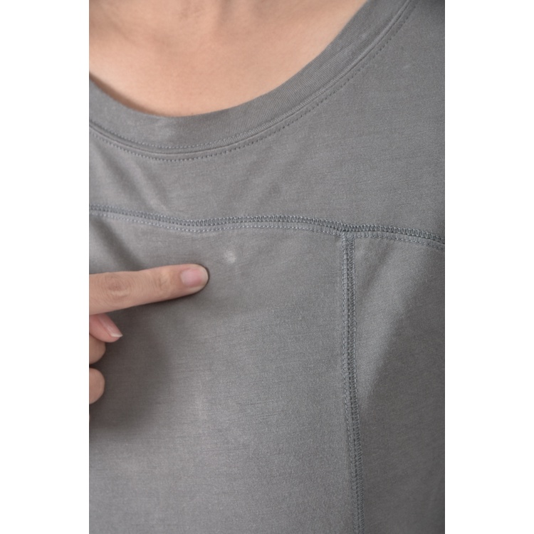 (S) wear to eat修身短版灰色長袖上衣二手衣, , large