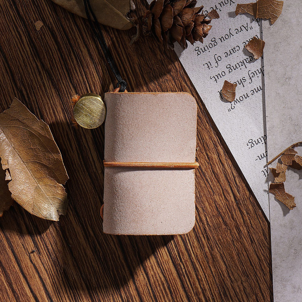 迷你小廢物筆記本吊飾【多色可選】 復古皮革迷你小本子 筆記本 小吊飾 皮革小筆記本 復古小本子, , large