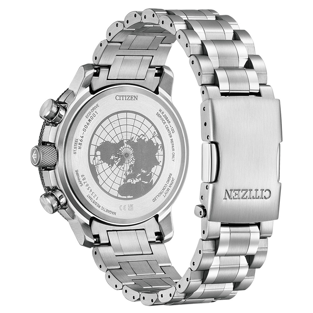 CITIZEN 星辰 PROMASTER 光動能電波飛行錶 北半球城市時間手錶 BY3006-53E, , large