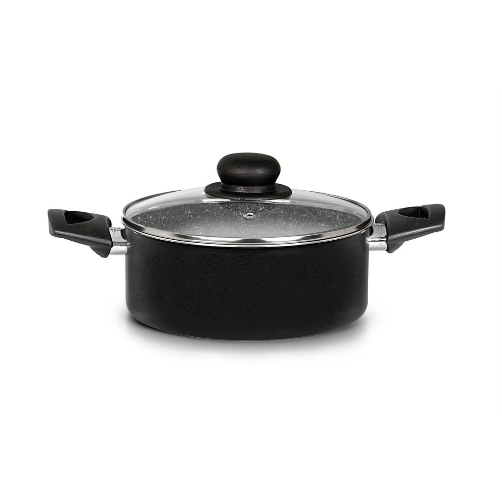 蓋瑞廚物【義大利PIARDI HOME LIVEINDUCTION 24CM雙耳湯鍋(附玻璃蓋) 七層複合鋁大理石 湯鍋