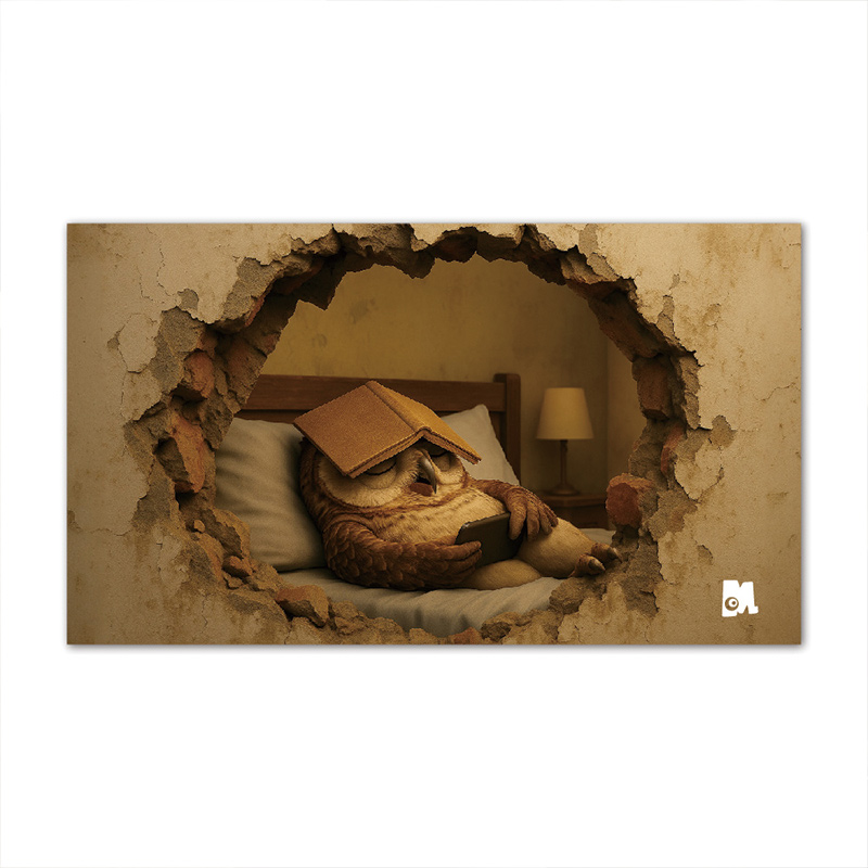 【Monster】 3D Scene Desk Mat (60x34cm) &ndash; Sleepy Hawk, , large