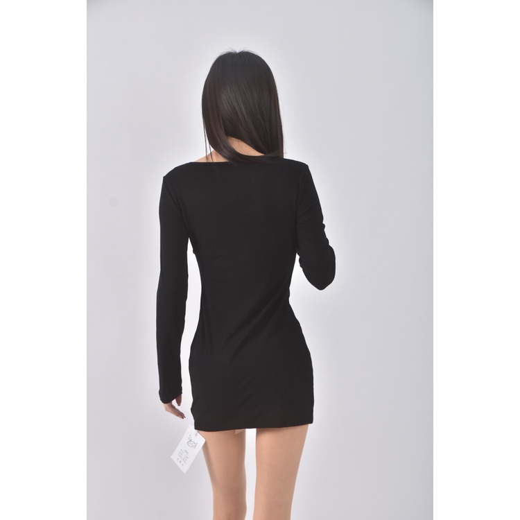 (S) 【智恩私服】laladudu質感深V黑色洋裝二手衣, , large