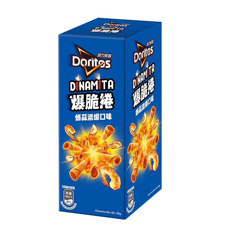 多力多滋爆脆捲爆蒜濃蝦口味玉米捲60g, , large