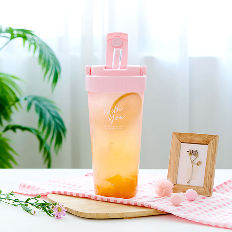 『HOUSUXI‧舒希』Tritan輕透舒吸杯(附彈跳吸管)760ml-淺粉紅, , large