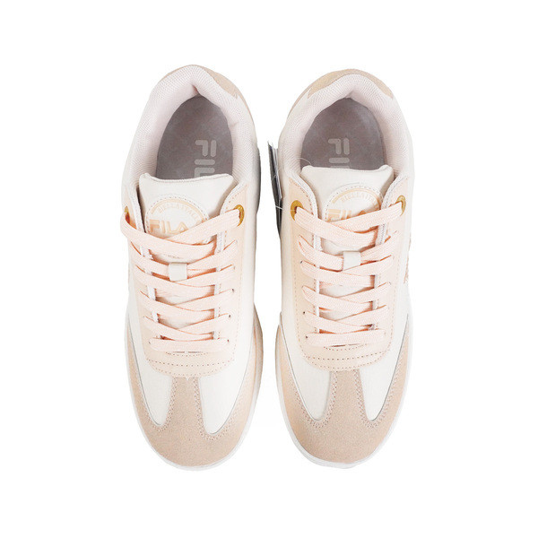 Kixpress-Fila Emblem 女 德訓鞋 休閒鞋 板鞋 皮革 麂皮 透氣 舒適 奶茶 [5-C942Y-778], , large