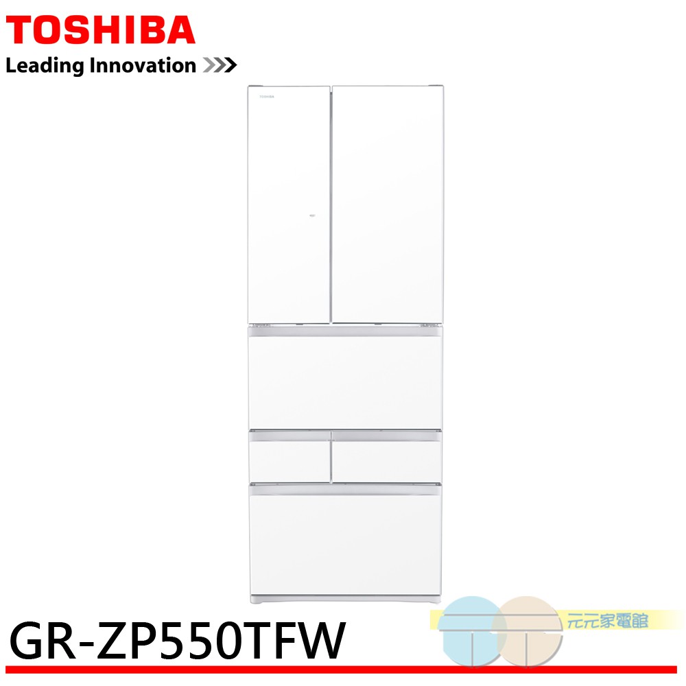 TOSHIBA 551L Frameless Glass Six-Door Inverter Refrigerator GR-ZP550TFW, , large