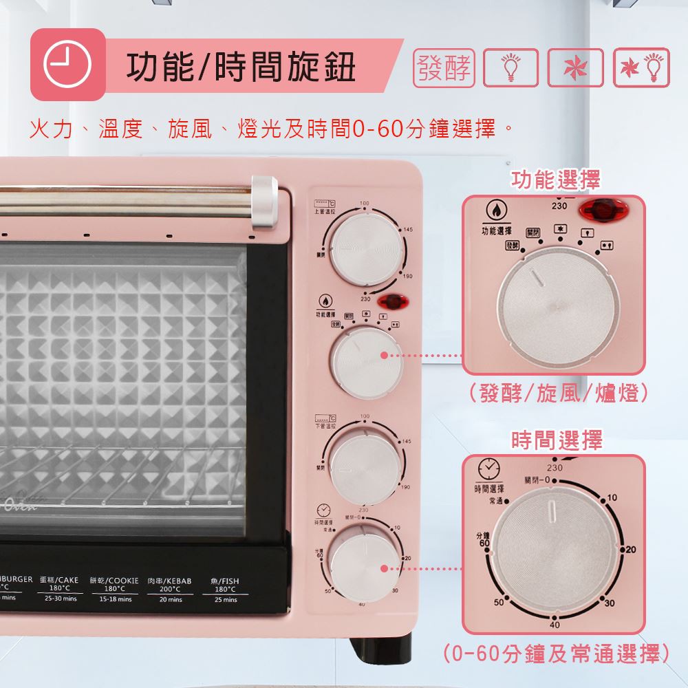 JINKON 晶工牌 30L雙溫控旋風電烤箱 JK-7318, , large