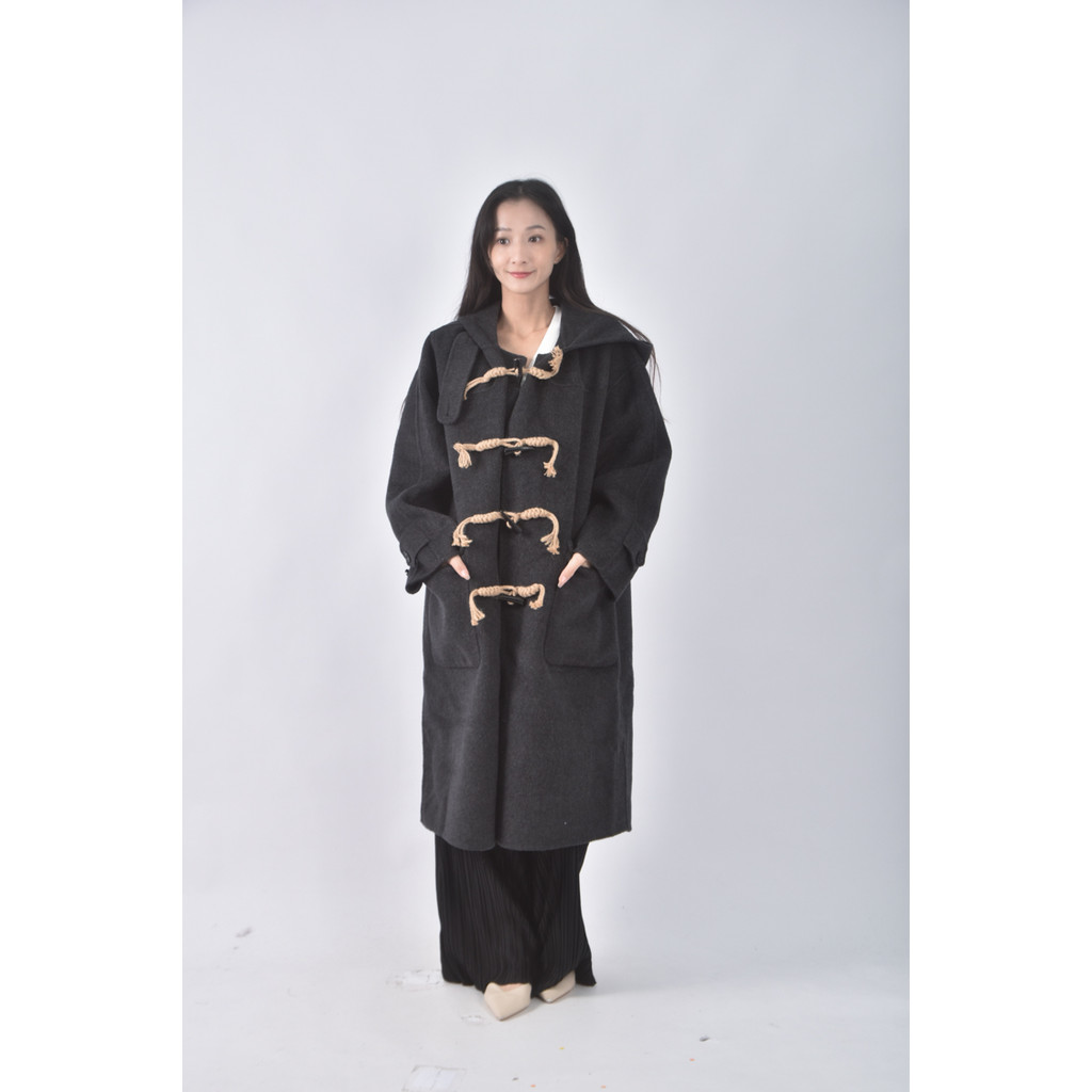 (F) ermarily排扣灰色外套二手衣, , large