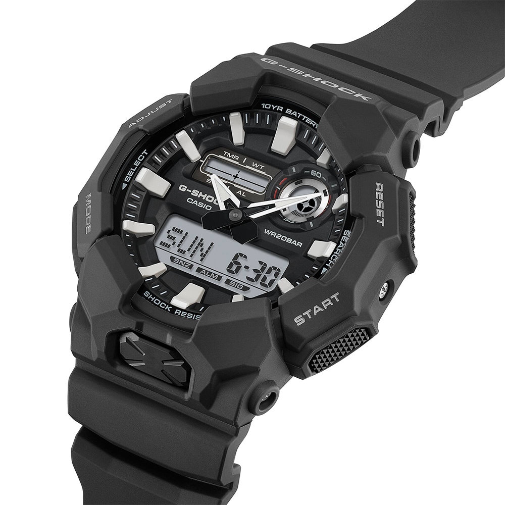 CASIO 卡西歐 G-SHOCK 10年電力雙顯手錶 學生錶 GA-010-1A, , large