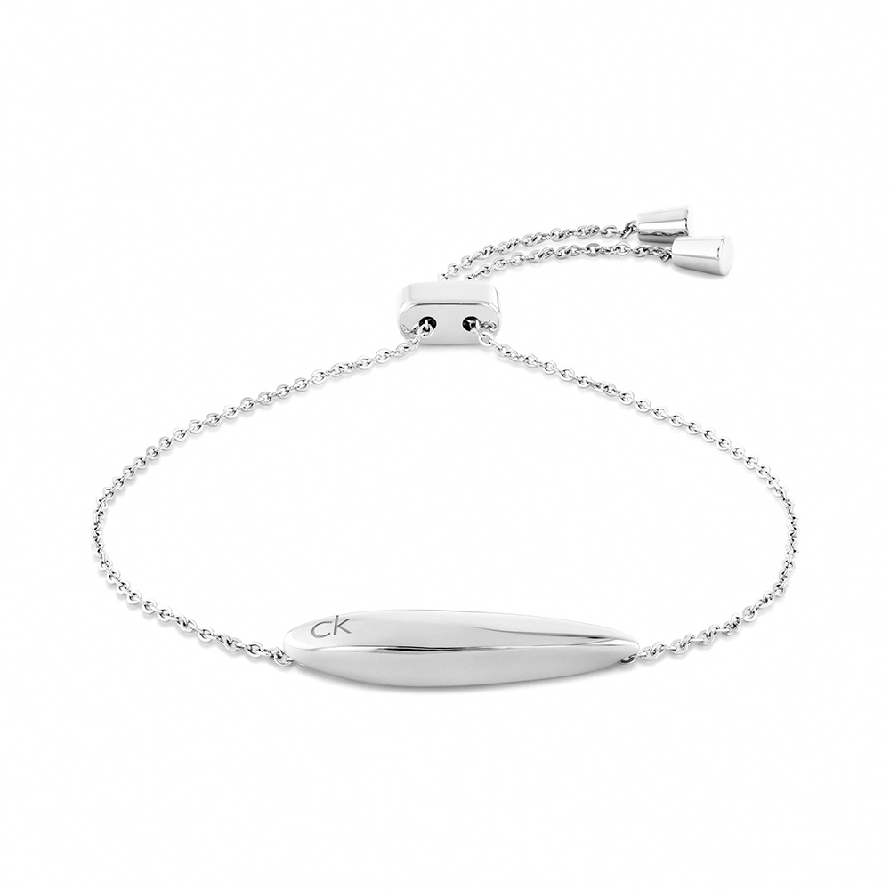 Calvin Klein CK Sculpted 橫水滴柔和線條手鍊 禮物 送禮(35000823), , large