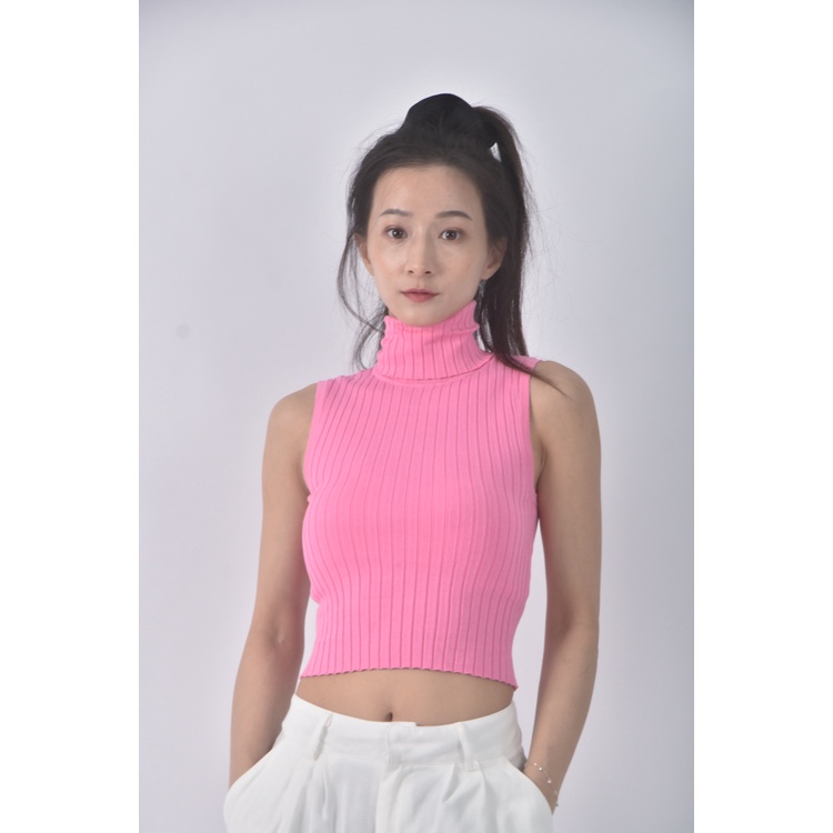 (S) 【安于晴Charlene私服】zara質感修身短版無袖粉色上衣二手衣, , large