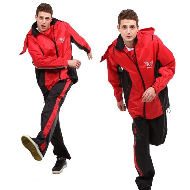 【周周生活】晴雨選品館｜東伸 日系運動風 成人兩件式兩截機車風雨衣, , large