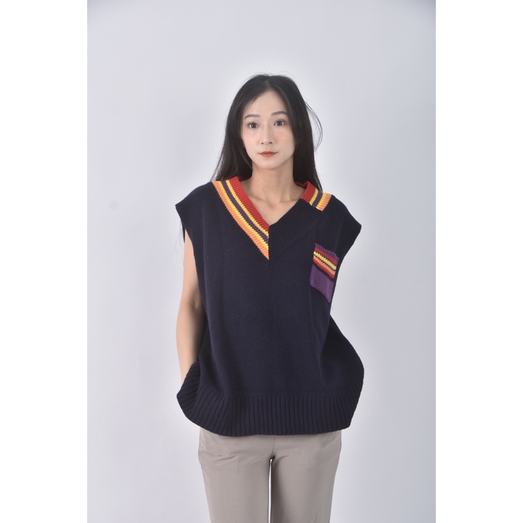 (F) van cat針織彩虹藍色上衣二手衣, , large