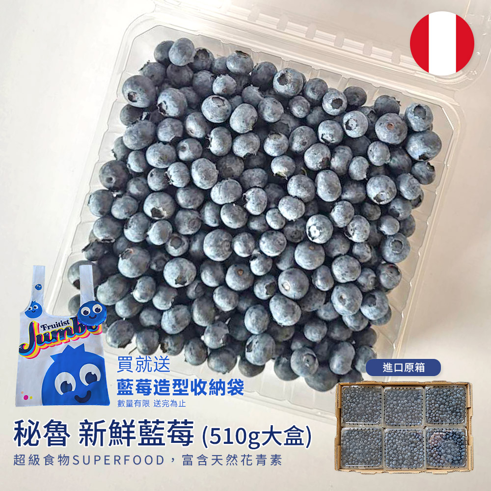 [馥果FruitGo](送限量購物袋)新鮮藍莓510克大盒（美式賣場規格）, , large