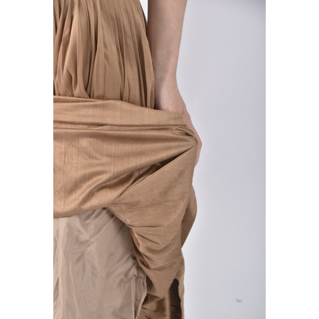 (M) 質感壓紋杏色長裙二手衣, , large